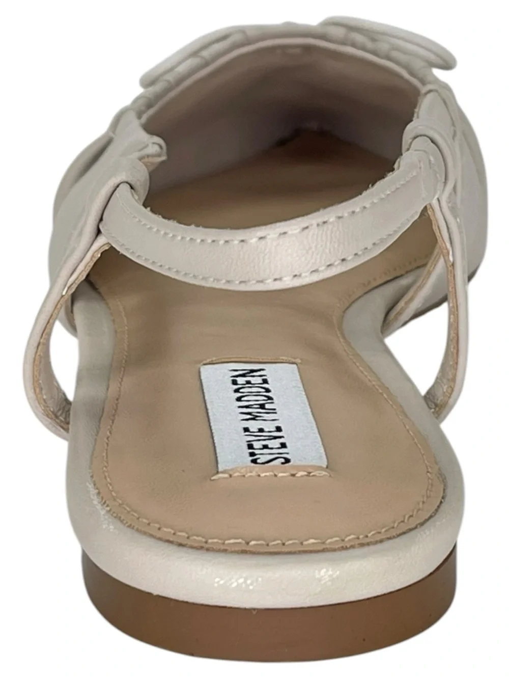 Steve Madden Laylah Cream Leather Slingback Womens Flats Size 11M